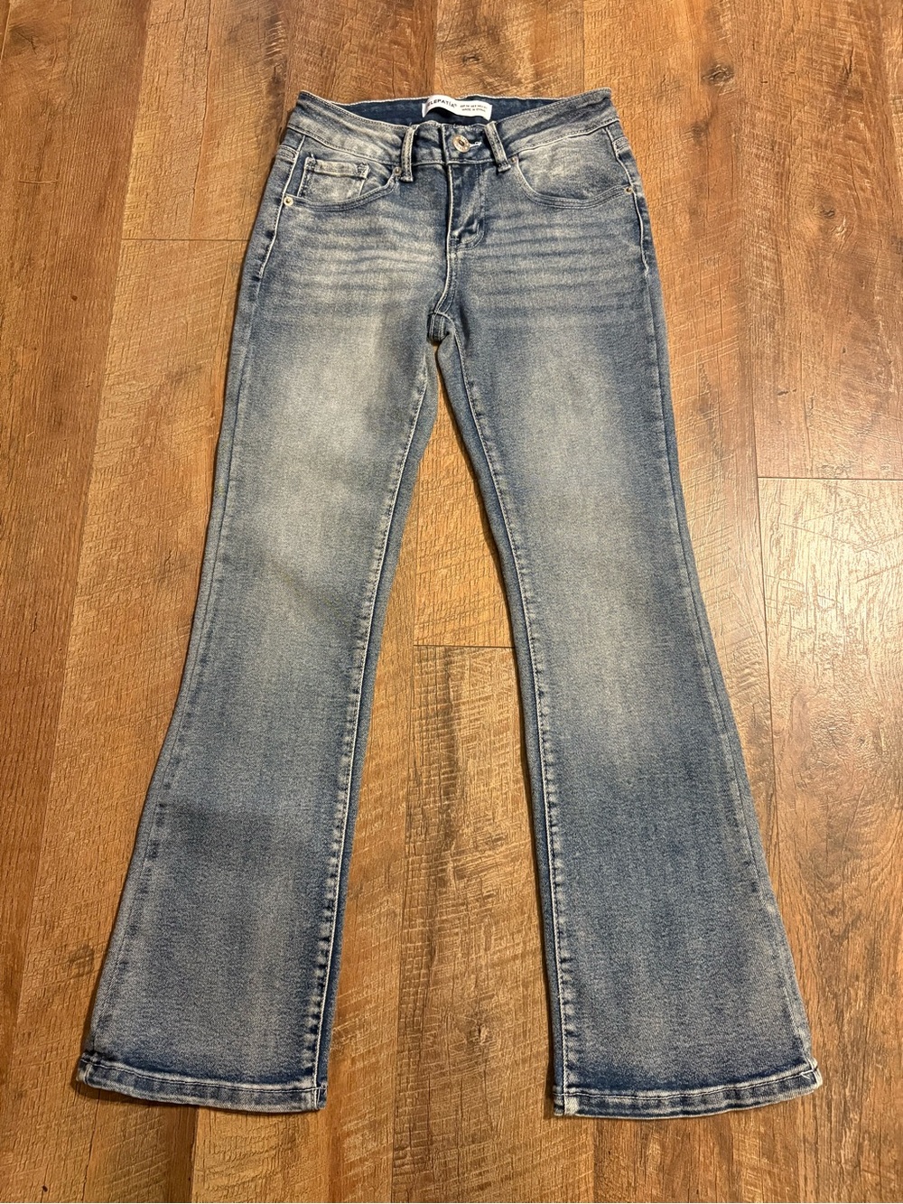 Telepatia Light Blue Flare Jeans - Casual Mid-Rise Stretch